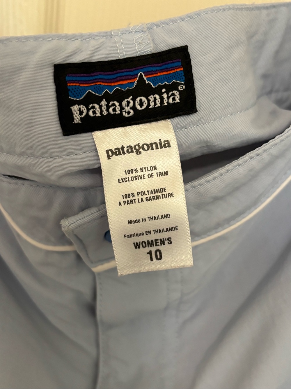 Patagonia Button Out Boardie Skort Size 10 Blue Print Detachable Shorts - Picture 13 of 14